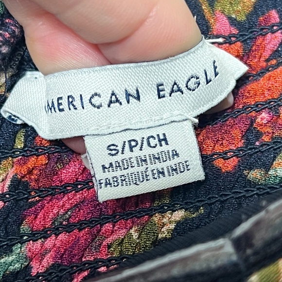 EUC AE Floral Tropical Capri Wide Leg Jumpsuit Removable Straps Size Small - Picture 14 of 16